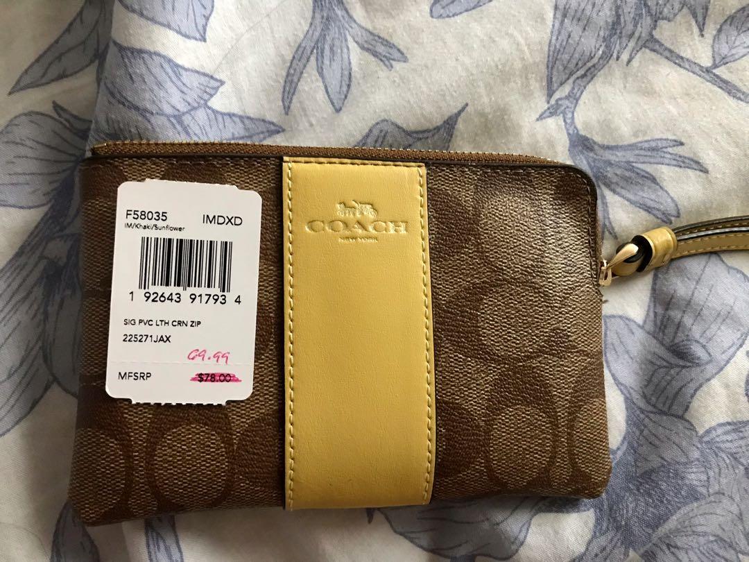 Coach Yellow Wristlet Luxury Bags Wallets on Carousell