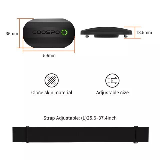 CooSpo H808S Heart Rate Sensor Dual Mode ANT Bluetooth With Chest Strap ...