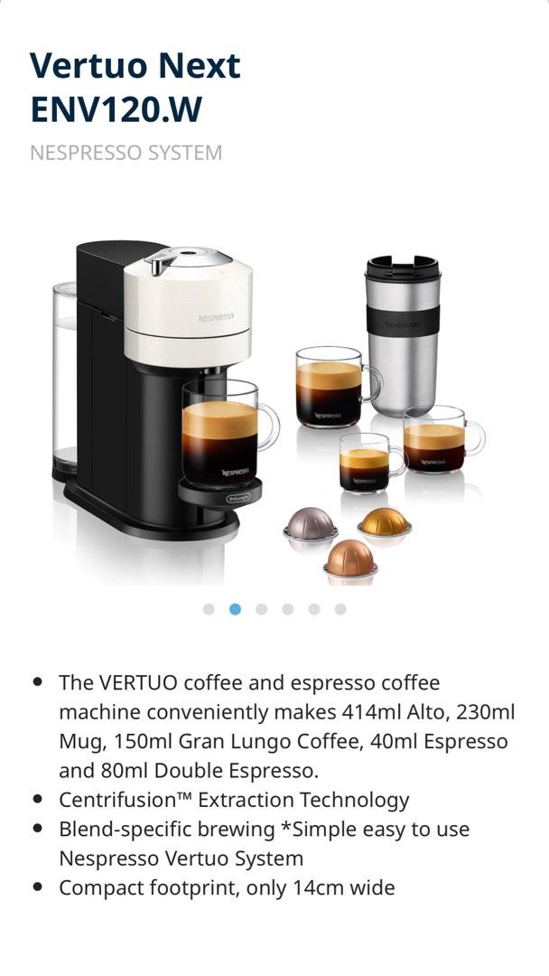 DELONGHI NESPRESSO ENV 120.W VERTUO NEXT, TV & Home Appliances, Kitchen  Appliances, Coffee Machines & Makers on Carousell