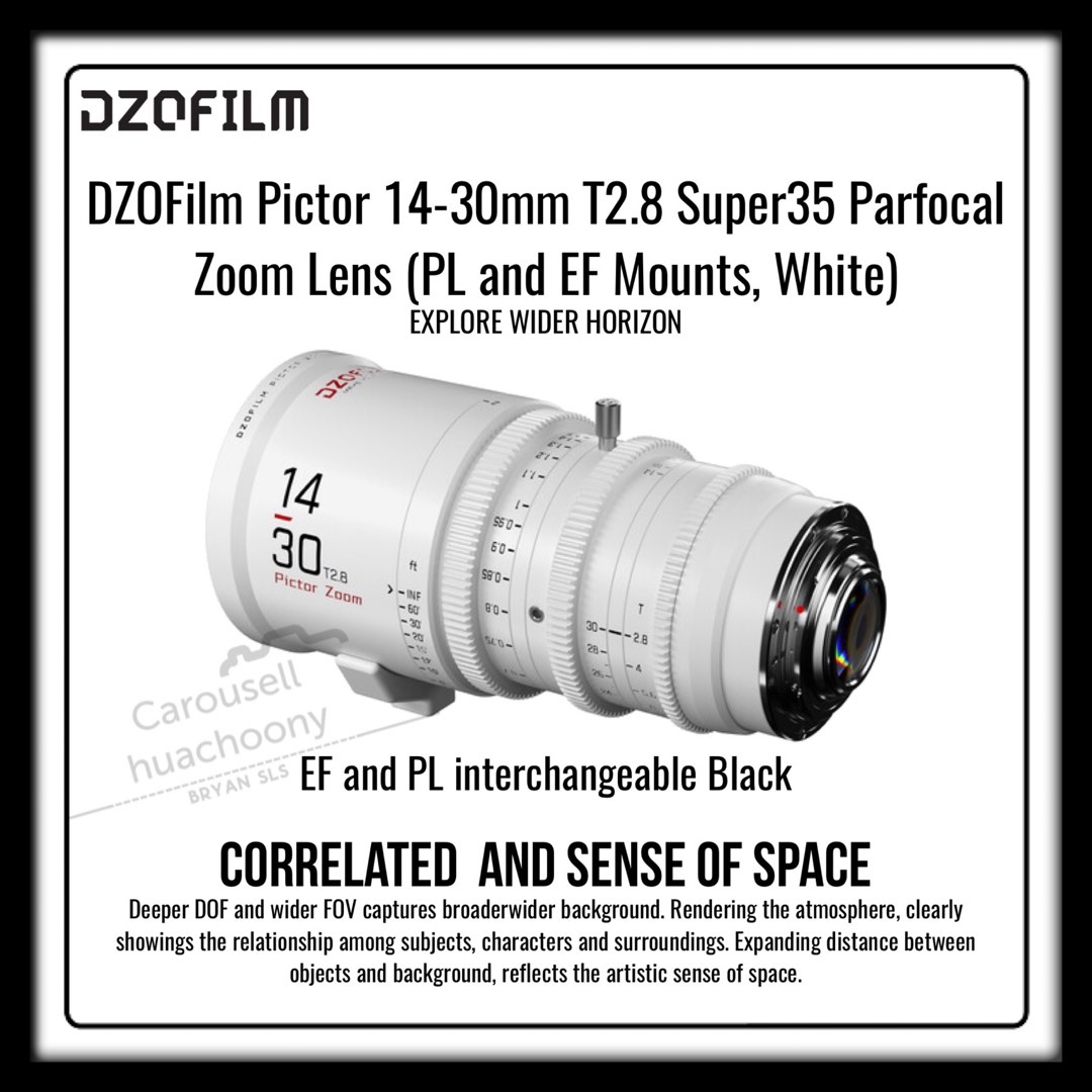 DZOFilm Pictor 14-30mm T2.8 Super35 Parfocal Zoom Lens (PL and EF