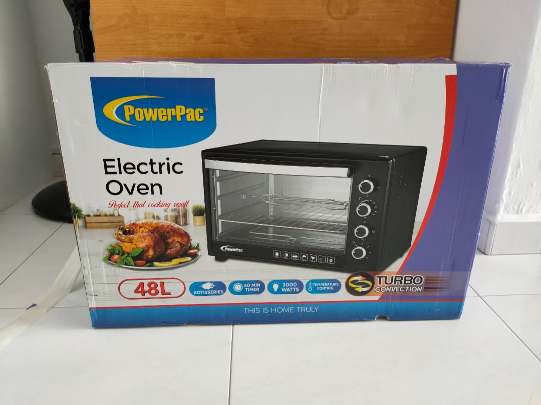 Electric Oven PowerPac 48L Electric Oven, TV & Home Appliances, Kitchen