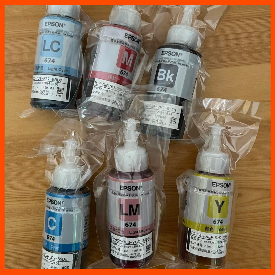 EPSON DYE INK L1800 L805 674 6 color 70ml SET ORIGINAL EPSON L805