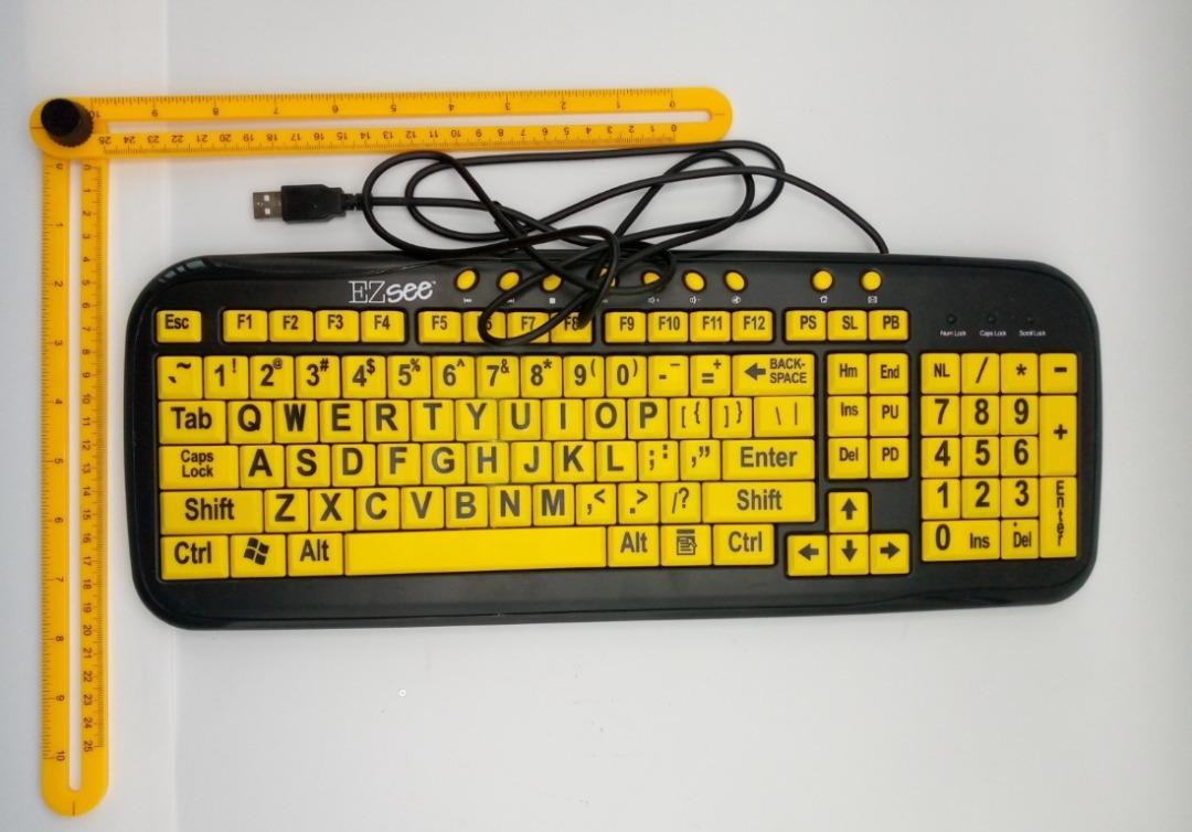 EZSEE Large Print Keyboard Bold Black Prints on Yellow Keys Keyboard