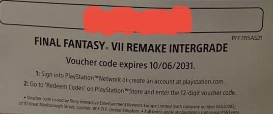 Ff7 remake ps4 discount code clearance
