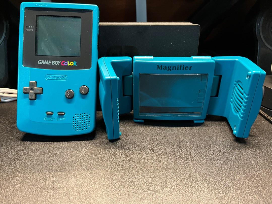 Gameboy color with magnifier and speakers, Video Gaming, Video Game