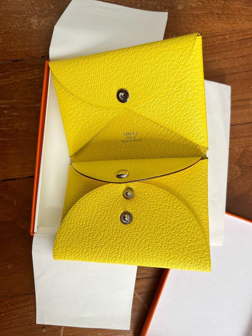HERMES Shoble misol Calvi duo Card Case U engraved Rose cherry