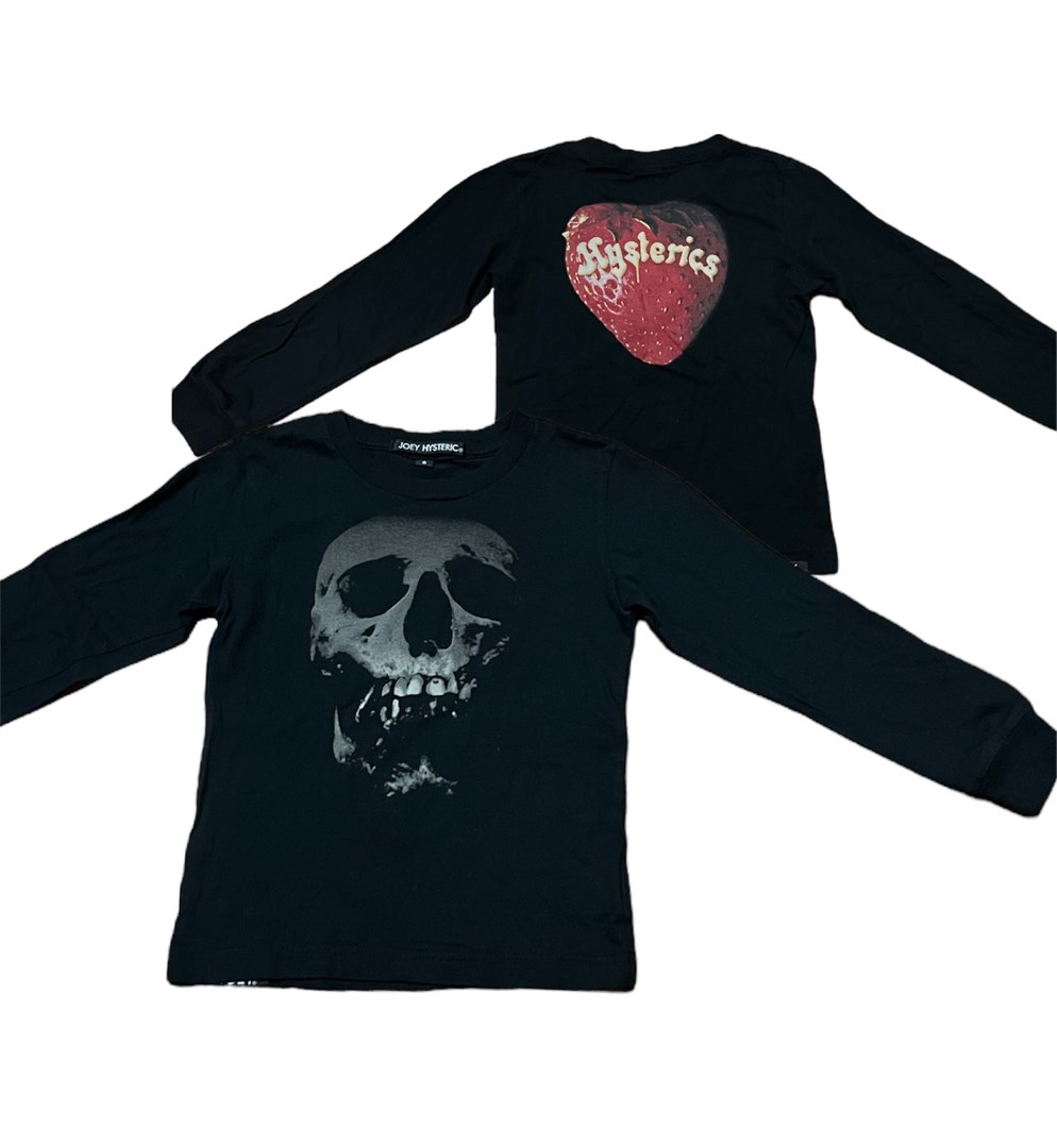 hysteric glamour skull berry strawberry long sleeve baby tee top
