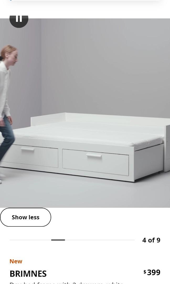 Ikea Brimnes extendable bed frame, Furniture & Home Living, Furniture