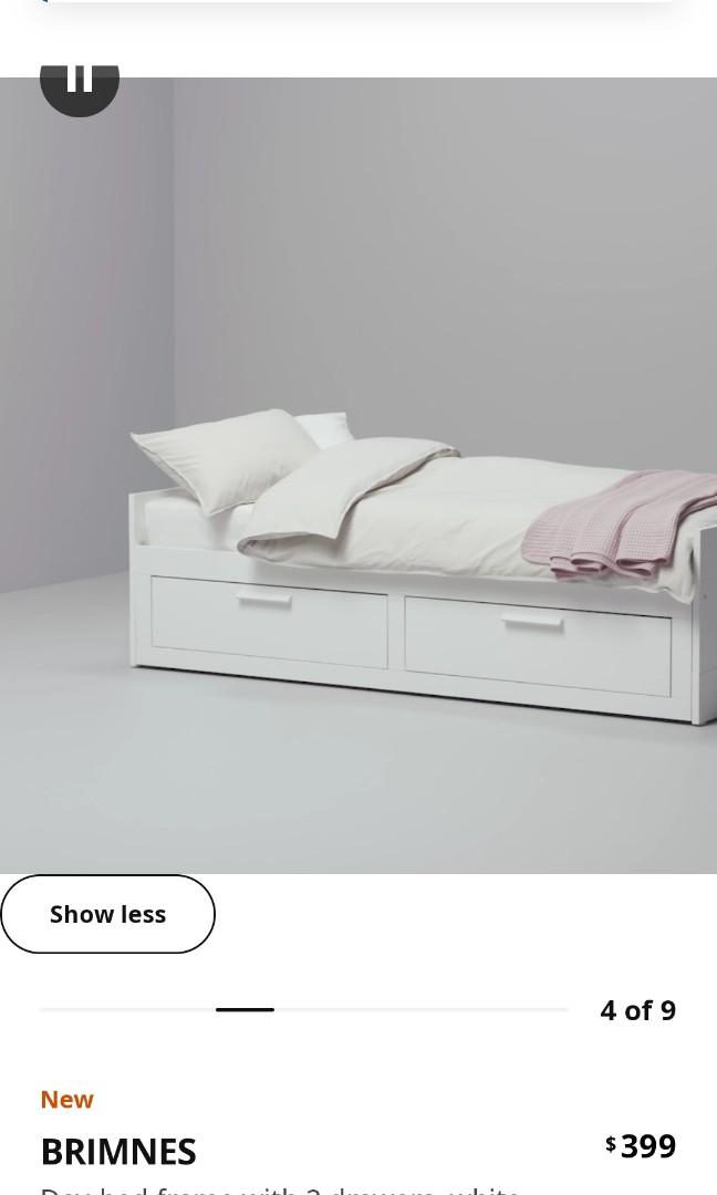 Ikea Brimnes extendable bed frame, Furniture & Home Living, Furniture