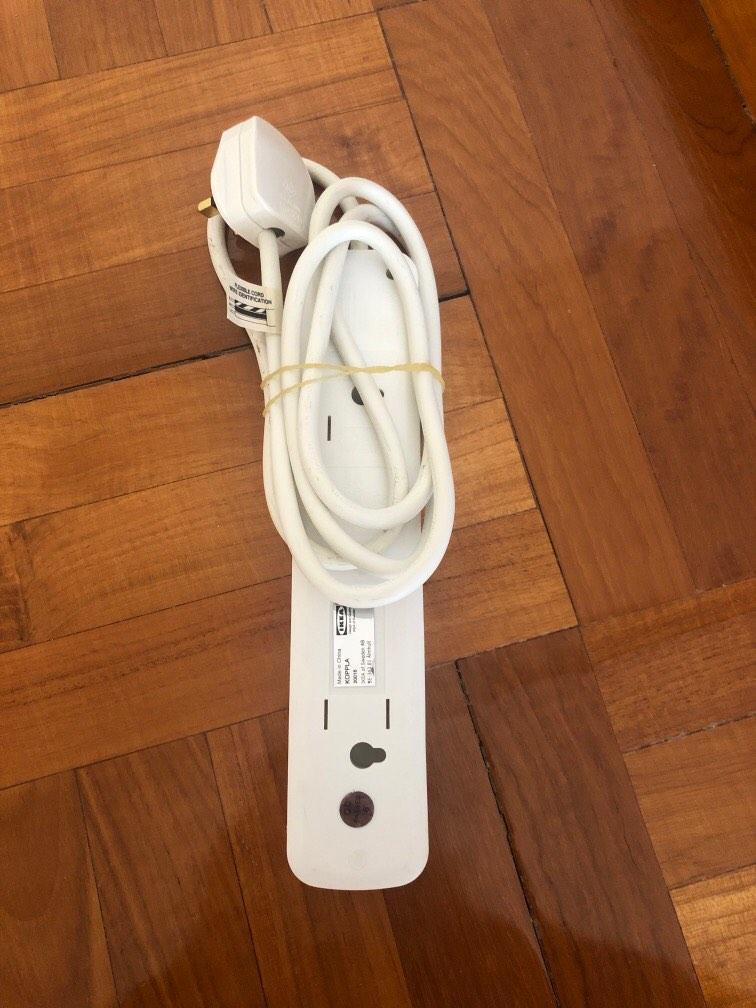 IKEA extension cord, 家庭電器, 轉插器及插頭 Carousell