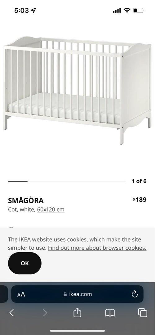 IKEA SMAGORA baby cot, Babies & Kids, Baby Nursery & Kids Furniture