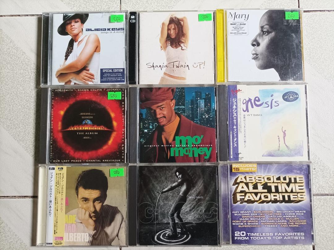 Imported CD's 2 (Category: CDs & DVDs) located in Manila. Submitted by nw101 (Listing ID 1180436674, Image 1). Description: CD's from Japan 250 each 1. Alicia Keys - Songs In A Minor 2. Shania Twain - Up 3. Mary J. Blige - Mary 4. Armageddon - The Album - OST 5. Mo' Money - OST 6. Genesis - We Can't Dance 7. Joao Gilberto - Chega De Saudade 8. Lenny Kravitz - Circle 9. Absolute All Time Favorites MOP : Metrobank & Gcash Pick up : Project 4 QC or 