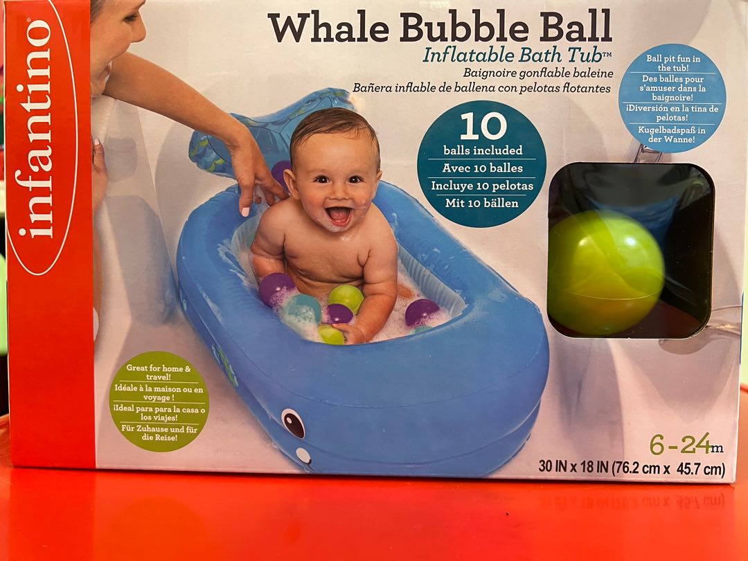 Bañera hinchable ballena con 10 bolas Infantino