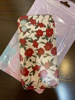 iPhone 11 復古紅花手機殼