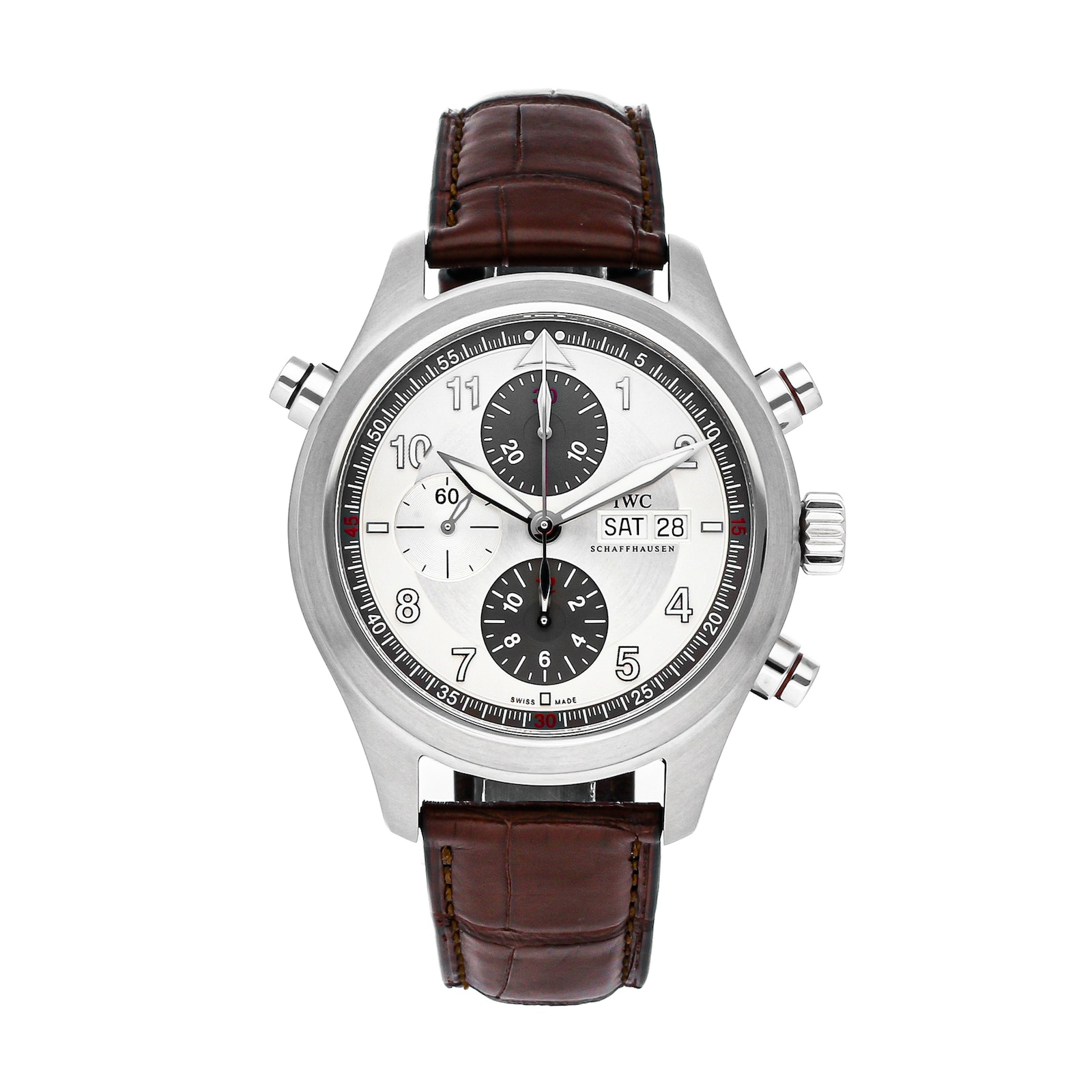 IWC Pilots Watch Spitfire Double Chronograph IW3718-06, Luxury, Watches ...