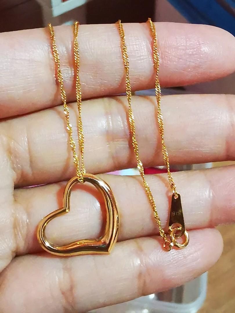 Japan Gold Open Heart Necklace Luxury Accessories On Carousell Japan Gold Open Heart Necklace Luxury Accessories On Carousell