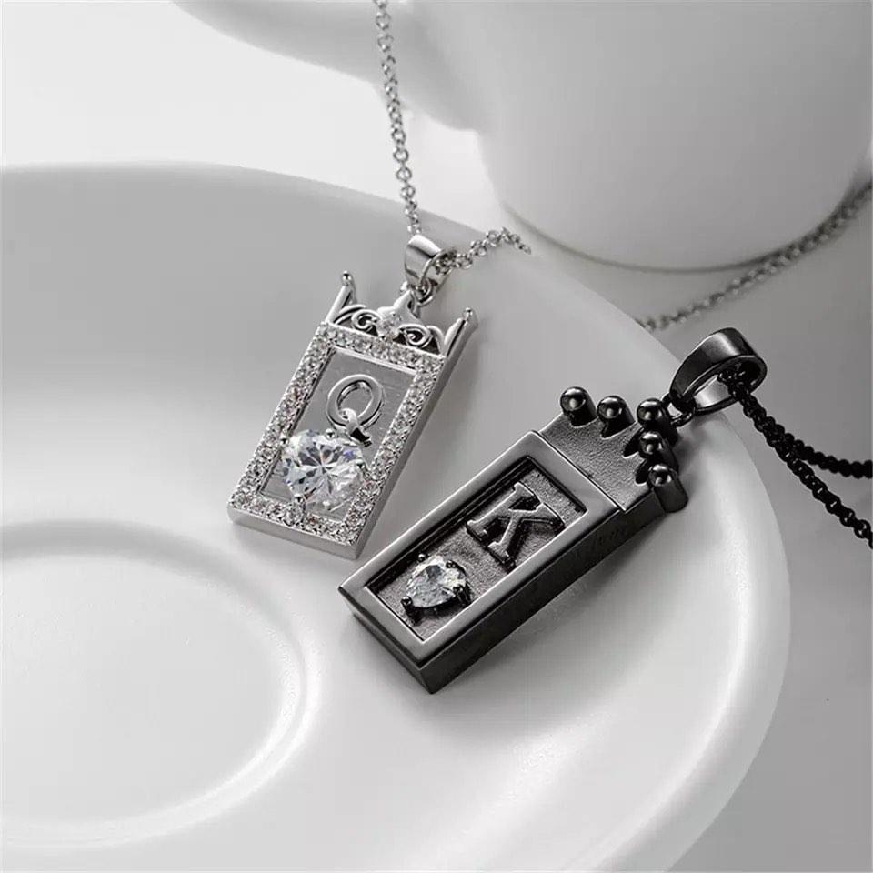 Dog tag hot sale couple necklace