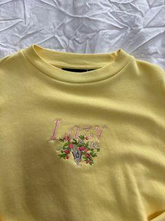 Lazy Oaf Embroidered Yellow Sweater