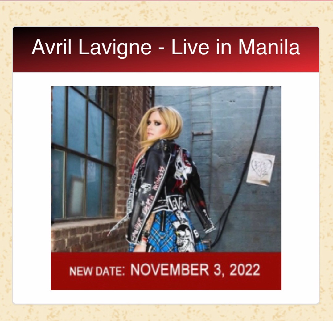 LF Avril Lavigne Ticket, Tickets & Vouchers, Event Tickets on Carousell