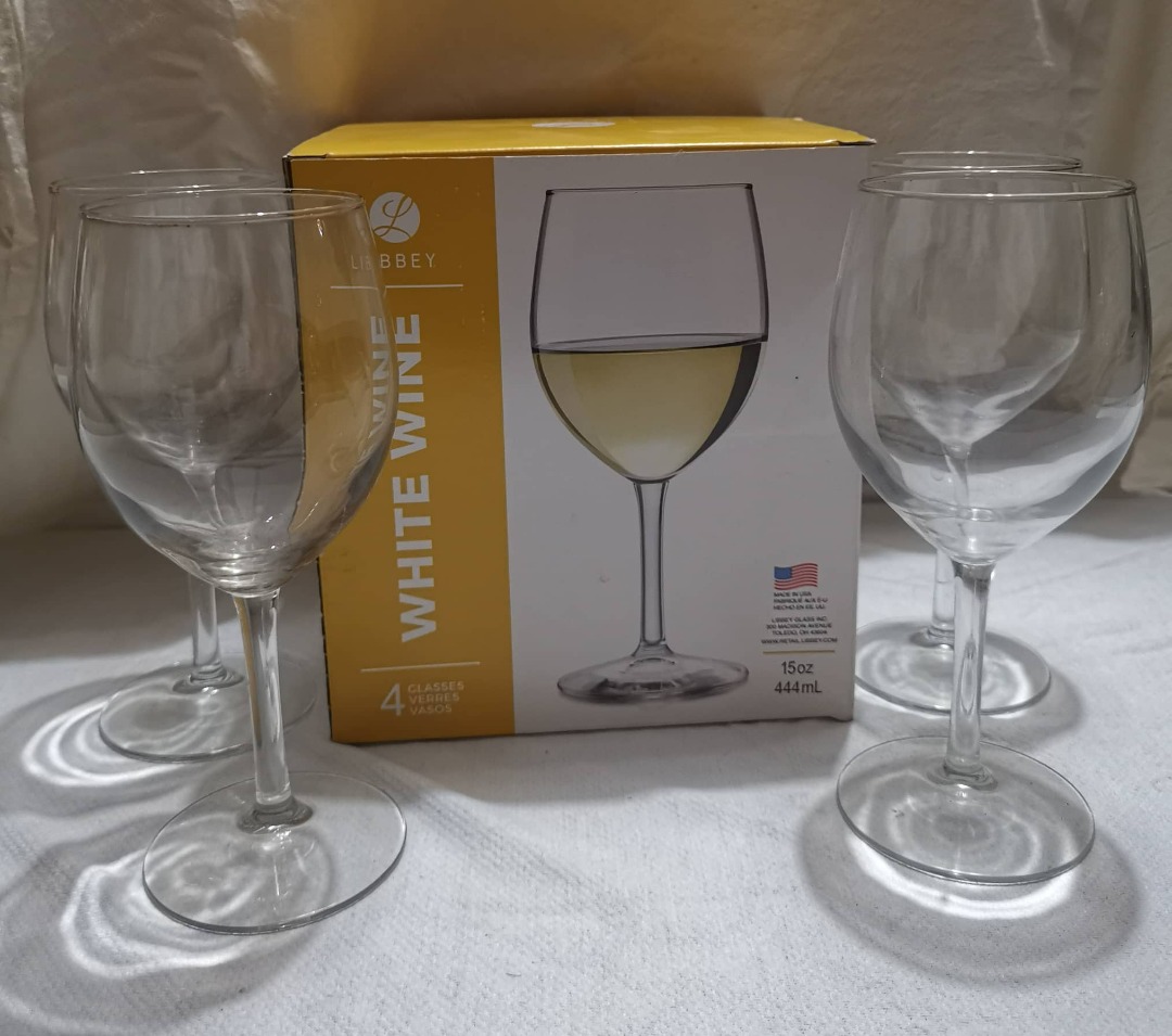 LIBBEY White Wine Glasses, Furniture & Home Living, Kitchenware
