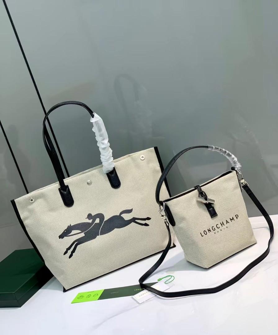 longchamp new design combo sale 1 large size tote bag 1 small bucket sling bag instock