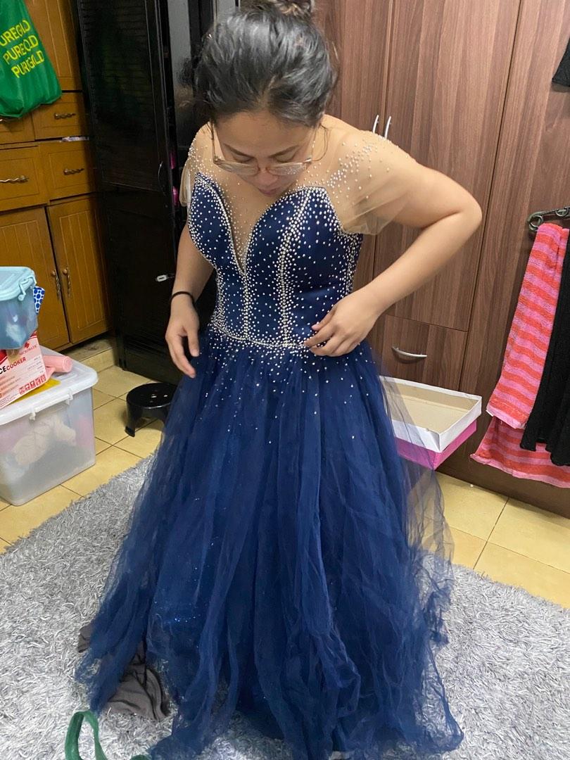 Midnight blue gown, Women's Fashion, Dresses & Sets, Evening dresses