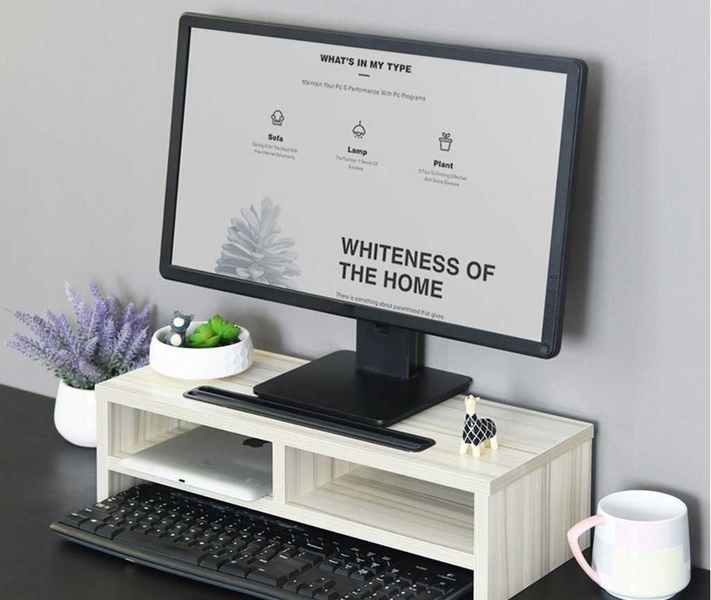 Monitor Laptop Elevated Stand Rise for Ergonomic Computer Work Desk