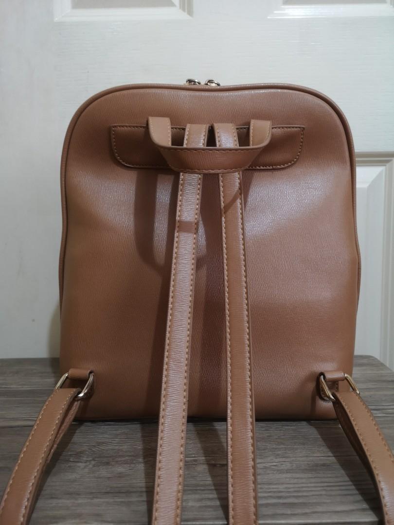 Miztique The Chloe Vegan Leather Accordion Opening Backpack in Tan