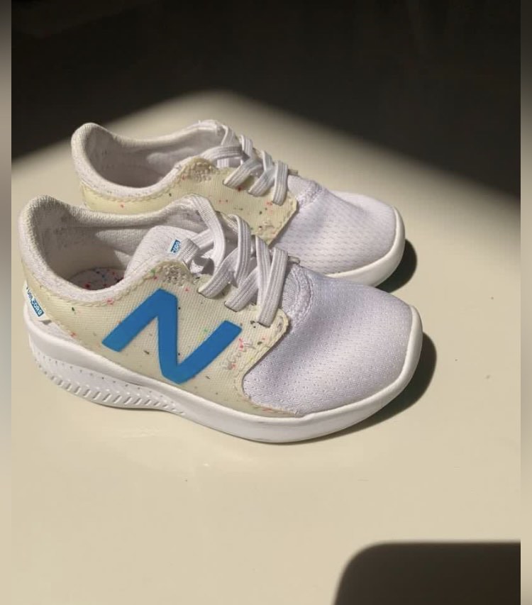 NEW BALANCE white rubber shoes, Babies & Kids, Babies & Kids Fashion on