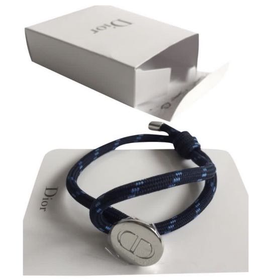 JAdior Bracelet Set  Navy Blue Cotton with Dior Oblique Motif  Dior  Couture UAE