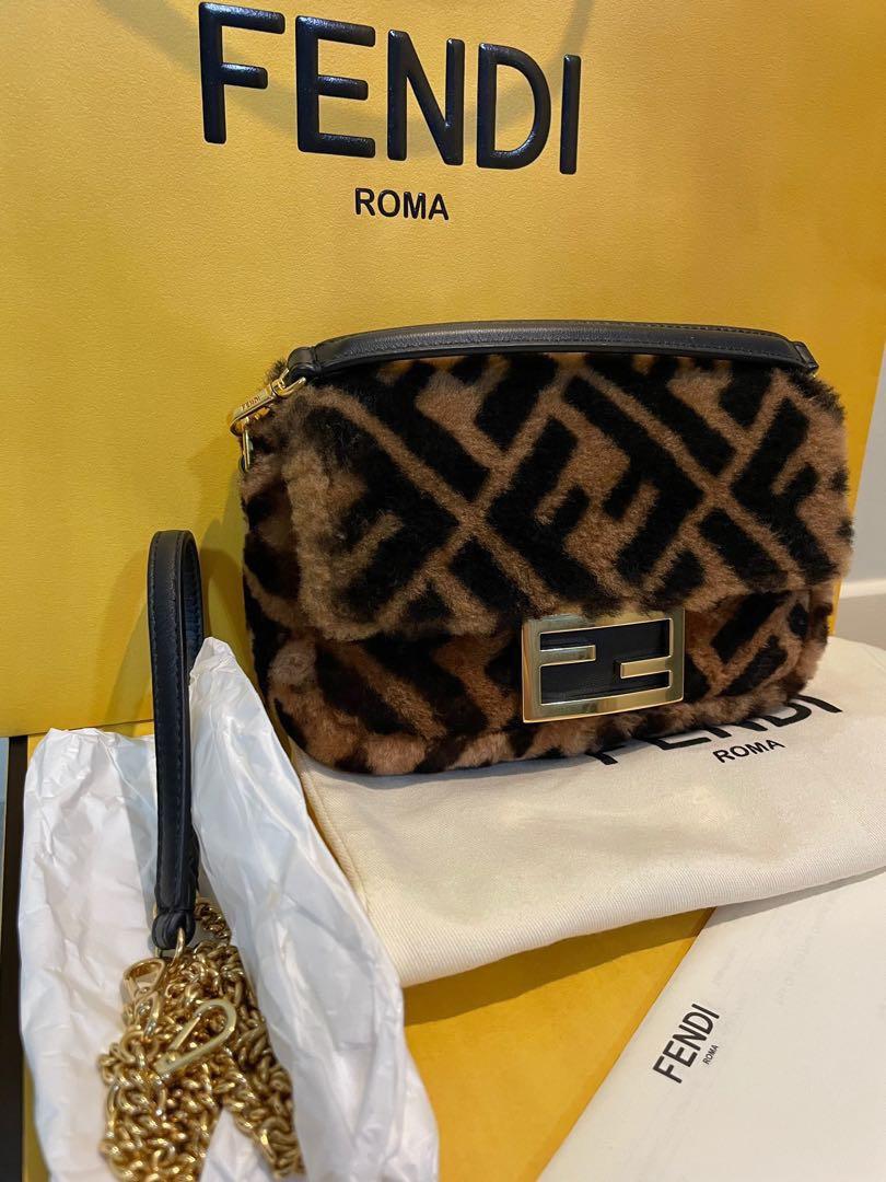 Fendi mini baguette sheepskin deals