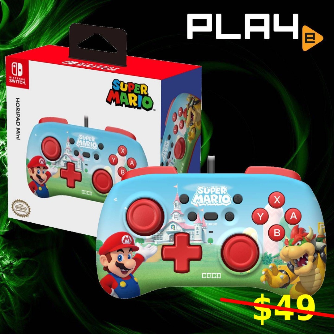 Nintendo Switch Hori Wired Horipad Mini Mario and Bowser (1461886 ...