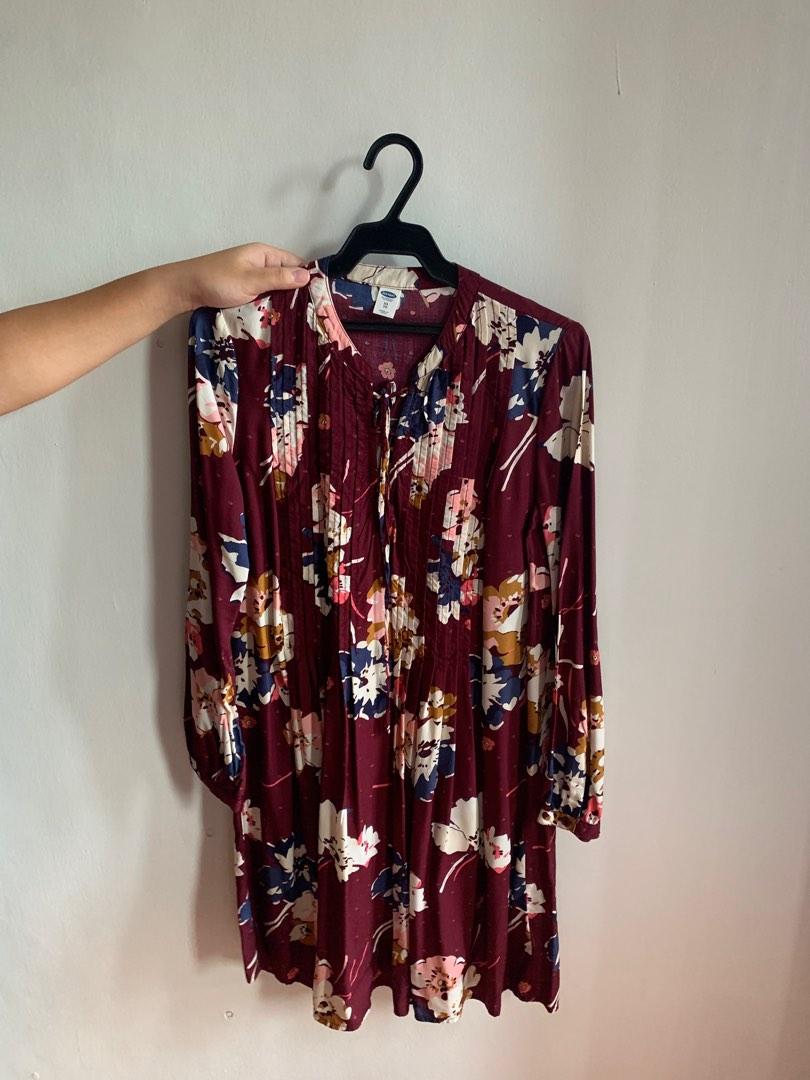 Old navy maroon floral dress shop