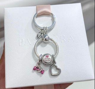 Pandora key holder with set of 3 charms