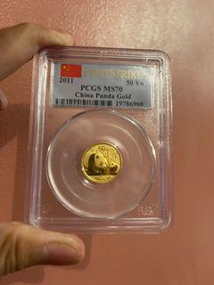 PERFECT China Panda Gold Coin First Strike MS70