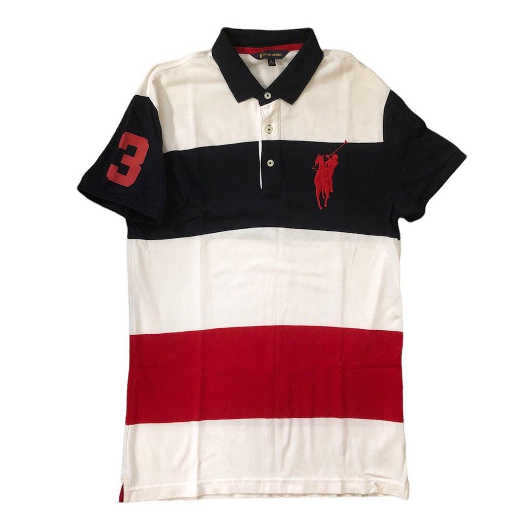 RALPH LAUREN POLO SPORT POLO SHIRT WHITE/MIDNIGHT BLUE/RED, Men's Fashion,  Tops & Sets, Tshirts & Polo Shirts on Carousell