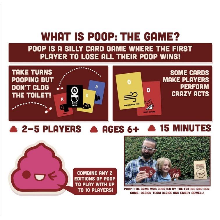 POOP The Game Card Game Board Game Fun Game for Kids Party Games Family