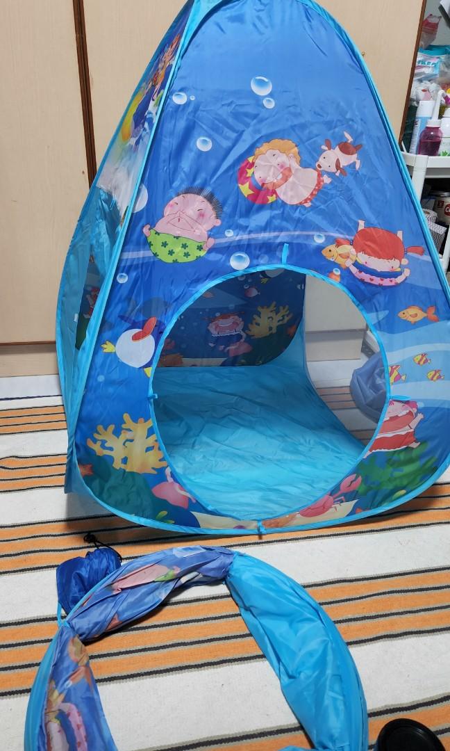 Pop Up Tent + Tunnel + Balls, Babies & Kids, Infant Playtime on Carousell