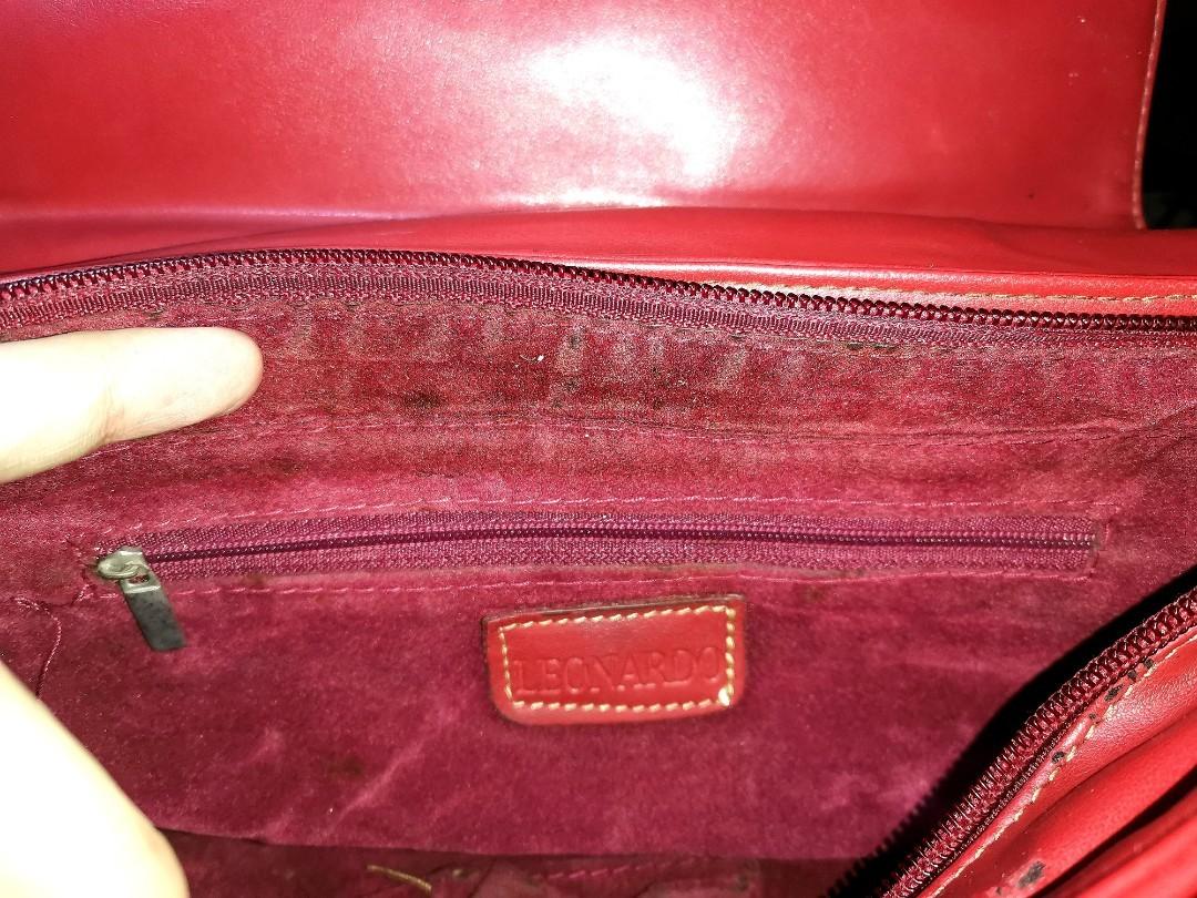 Preloved Red Authentic Leonardo Bag (Kris Aquino Collection), Luxury, Bags & Wallets on Carousell