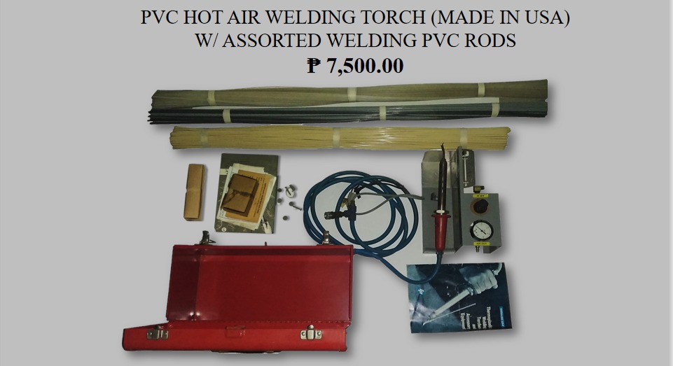PVC HOT AIR WELDING TORCH (MADE IN USA) W/ ASSORTED WELDING PVC RODS