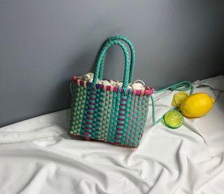 rattan basket with sling