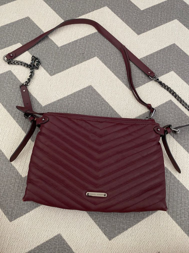Rebecca Minkoff Edie Top Zip crossbody bag in Red, Women's Fashion, Bags & Wallets, Crossbody
