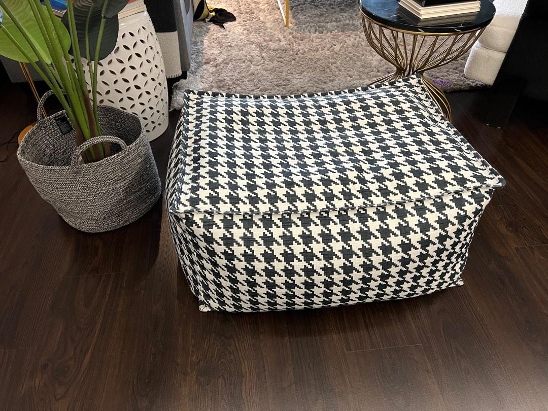 Houndstooth ottoman deals