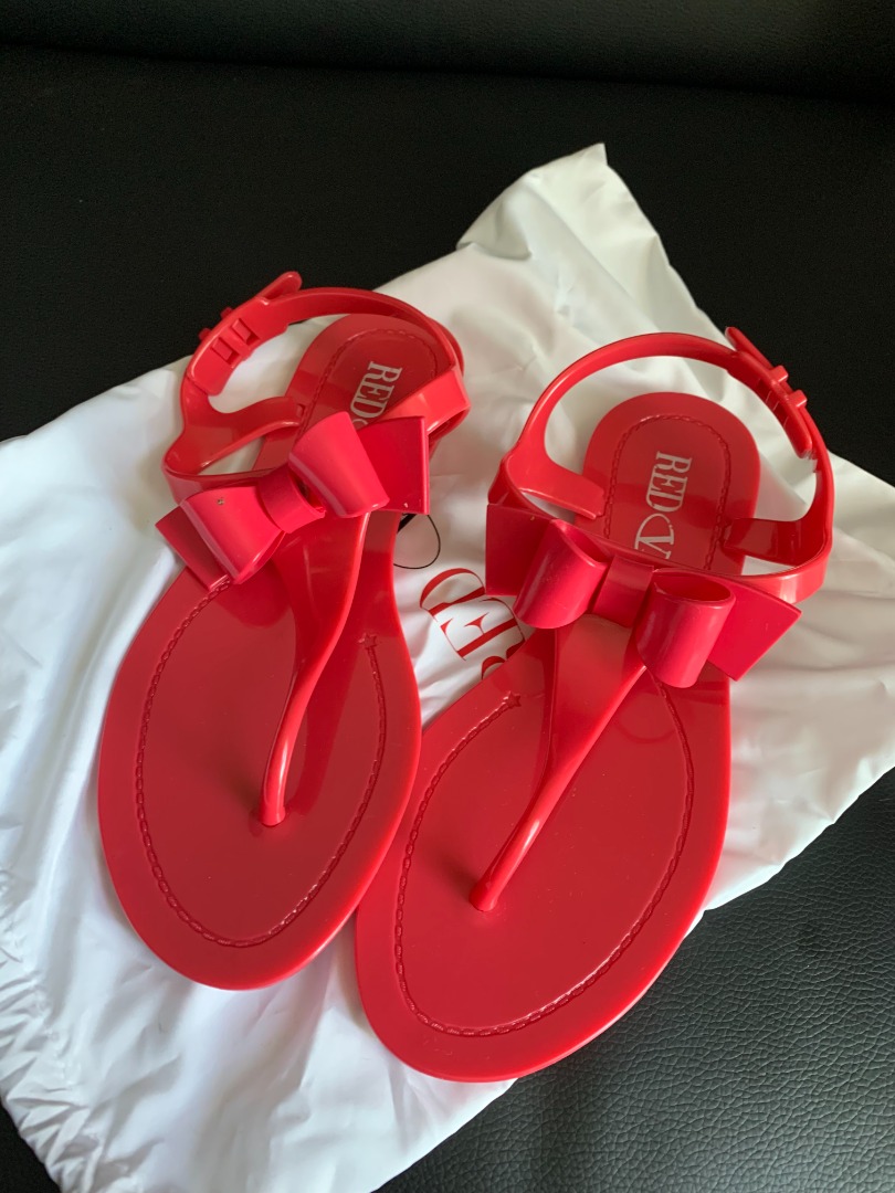 Red best sale valentino sandals