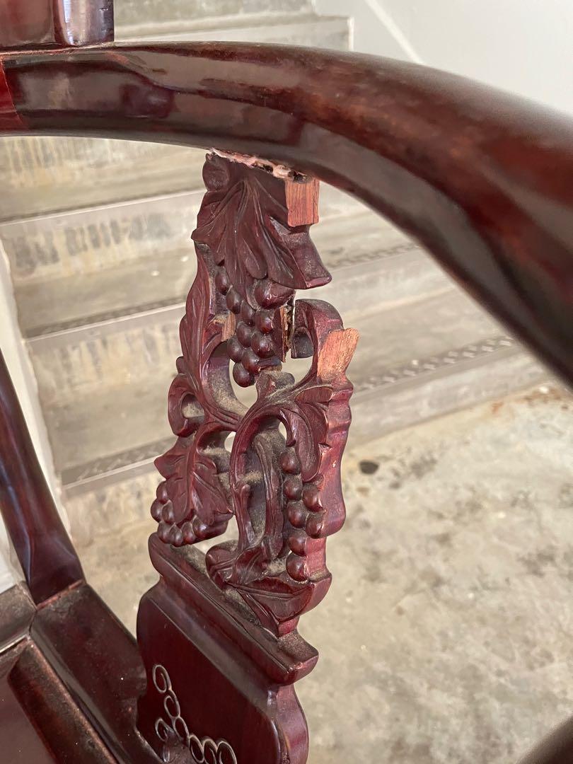Rosewood chair repair DIY, Furniture & Home Living, Furniture, Chairs