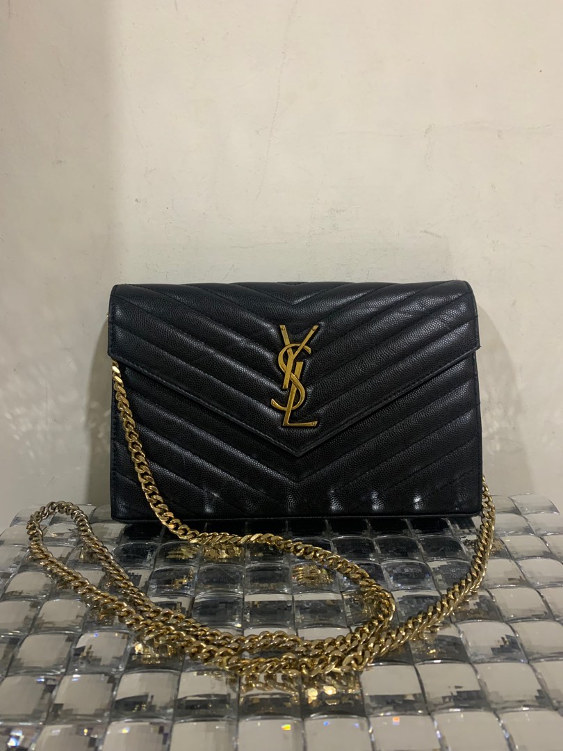Saint Laurent Wallet on Chain, Luxury, Bags & Wallets on Carousell