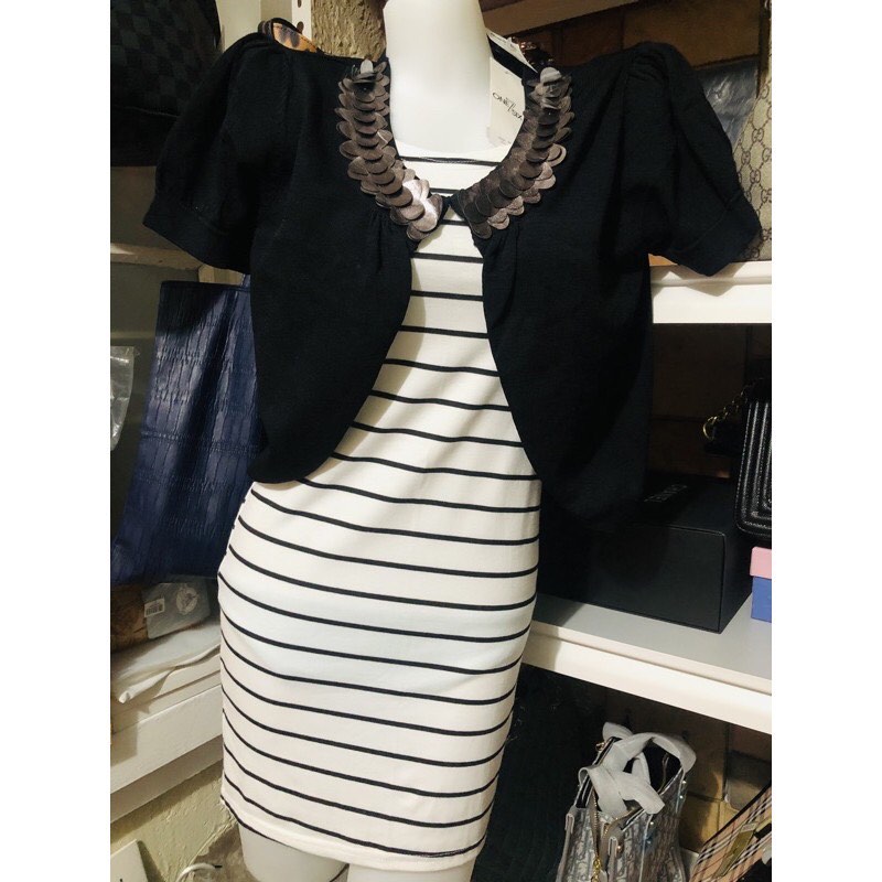 SEMI FORMAL HALF BODY CARDIGAN WITH SEQUINS (WITH TAG), Women's Fashion, Coats, Jackets and