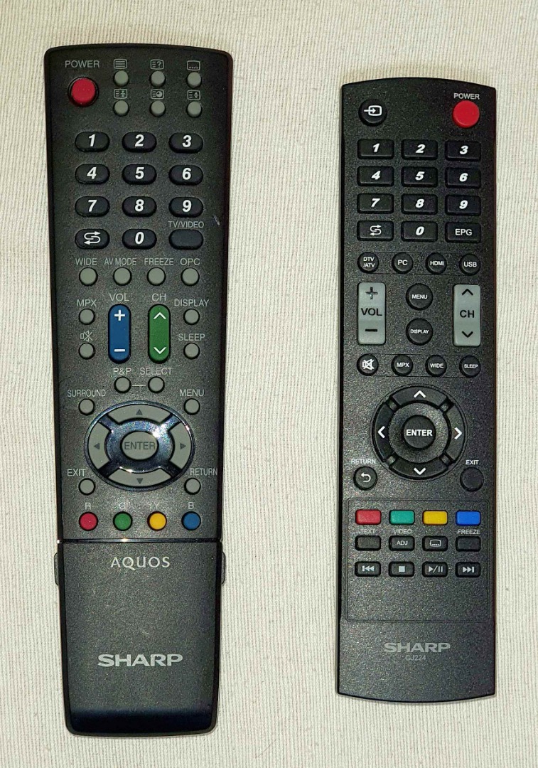 Sharp AQUOS & GJ224 TV Remote Control (Used), TV & Home Appliances, TV