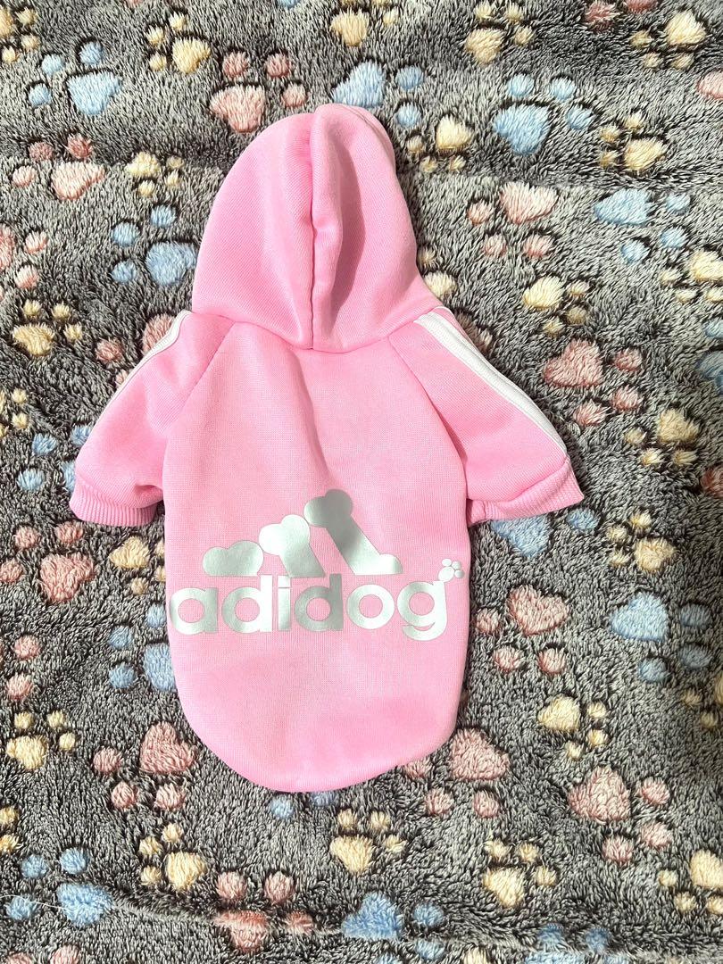 pink adidas dog hoodie