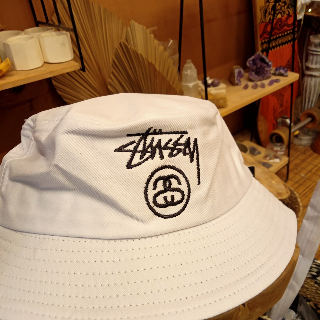 Bucket hat deals stussy white